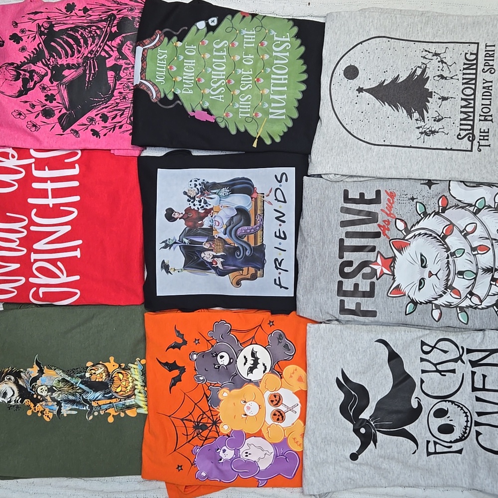 curios.by.lady.d Hand Crafted Graphic Tee Shirts S Unisex - Sold Seperately - Picture 1 of 12